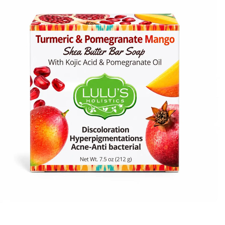 Lulu's Holistics Pomegranate Mango Turmeric Kojic Shea Butter Bar Soap