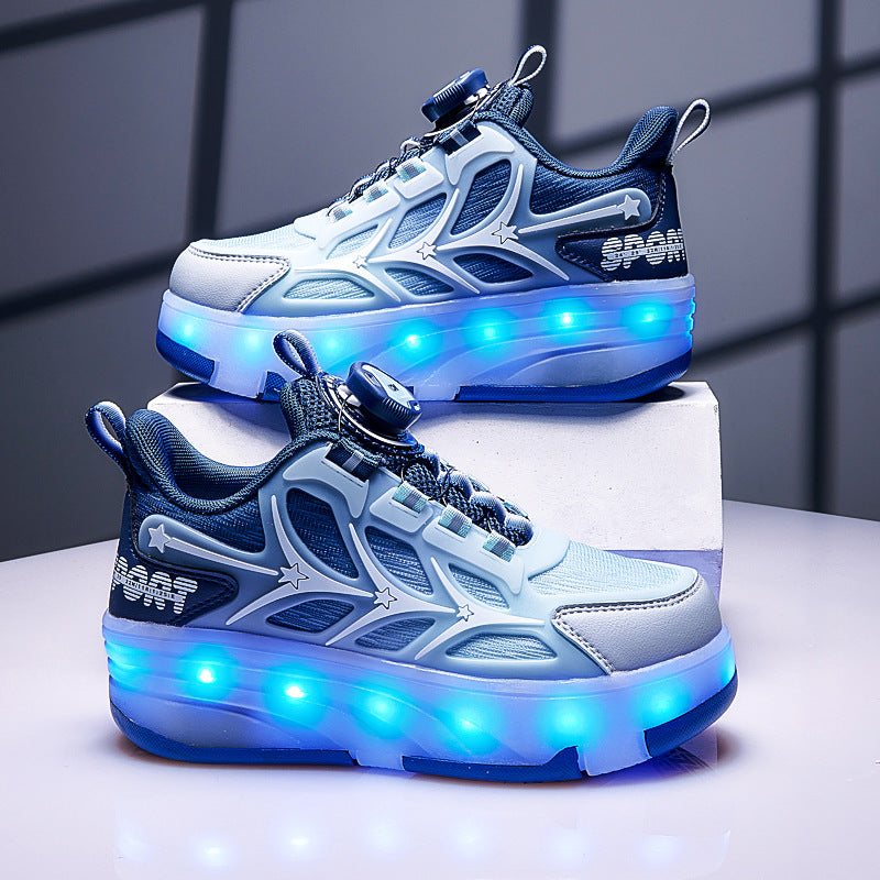 Kids Light-Up Four-Wheel Roller Shoes