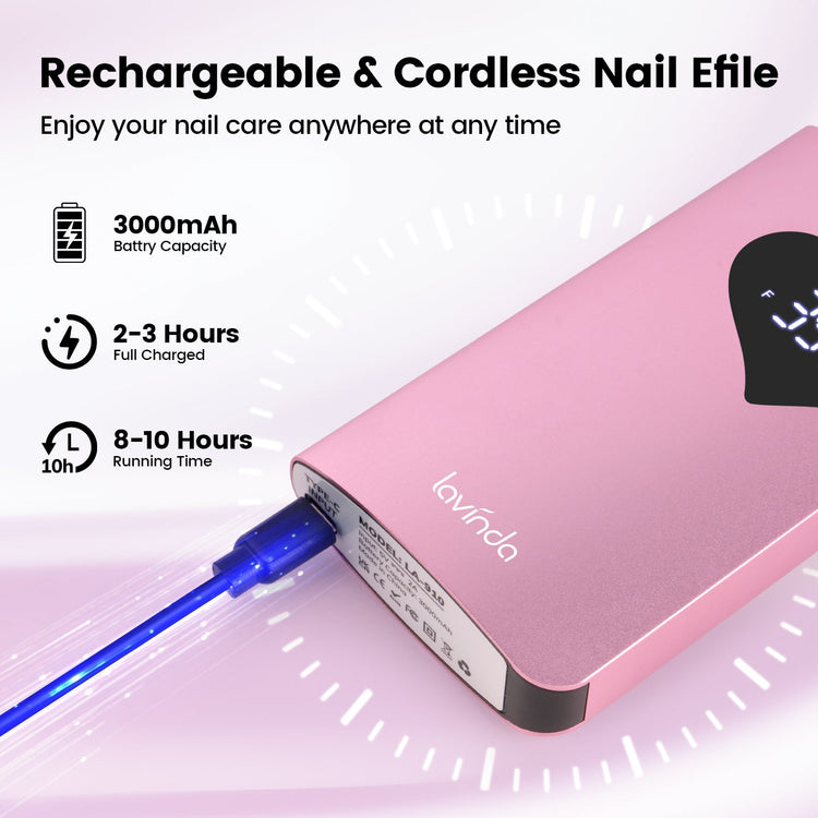 Wand™ Air Nail Drill - Pink - 35,000 RPM Rechargeable