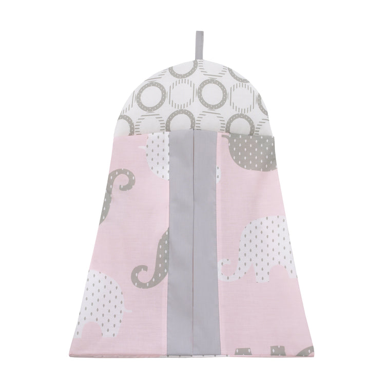 NoJo The Dreamer Pink and Grey Elephant 8 Piece Nursery Crib Bedding Set