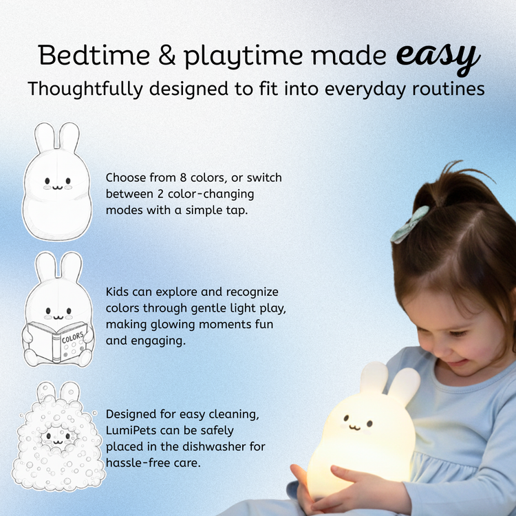 LumiPets® Basil the Bunny- Children's Touch Night Light Junior