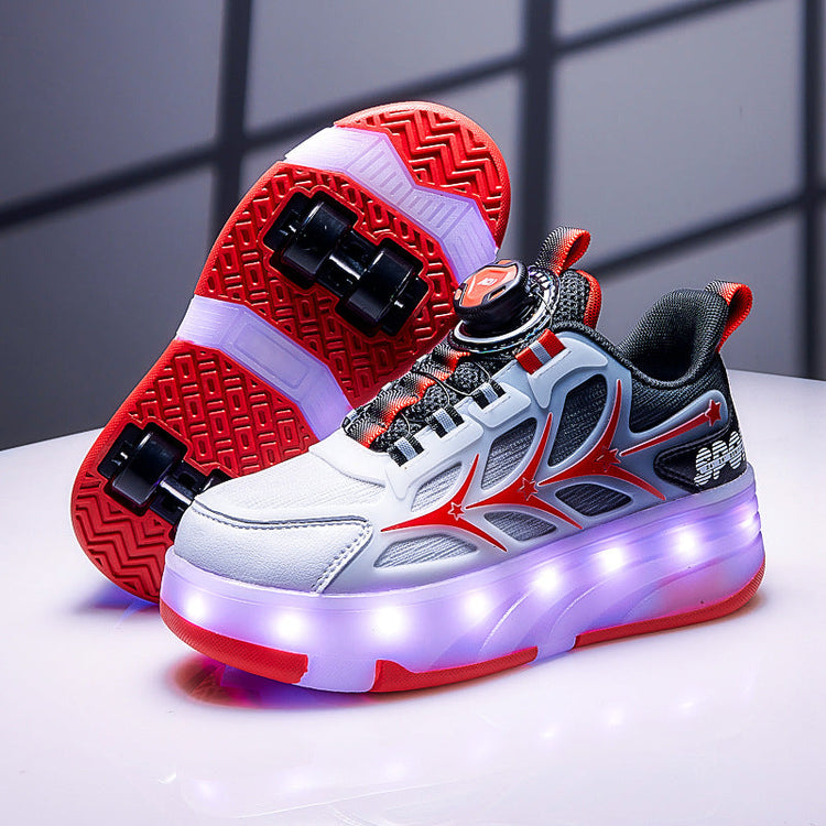 Kids Light-Up Four-Wheel Roller Shoes