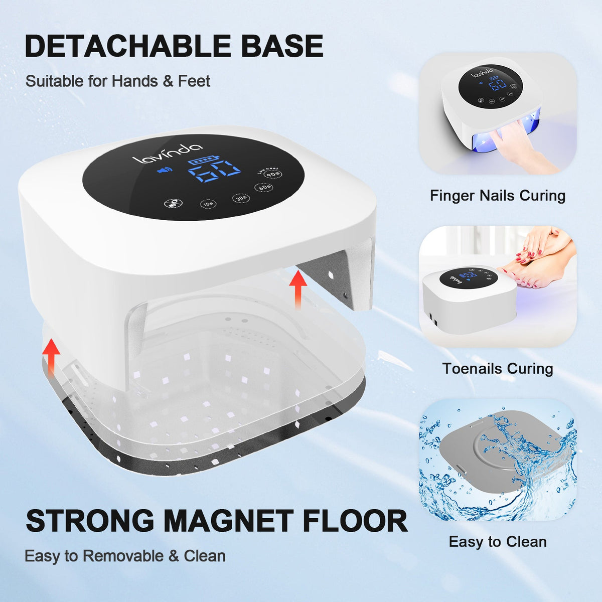 Crown™ Nail Lamp - White - 54W Rechargeable UV/LED