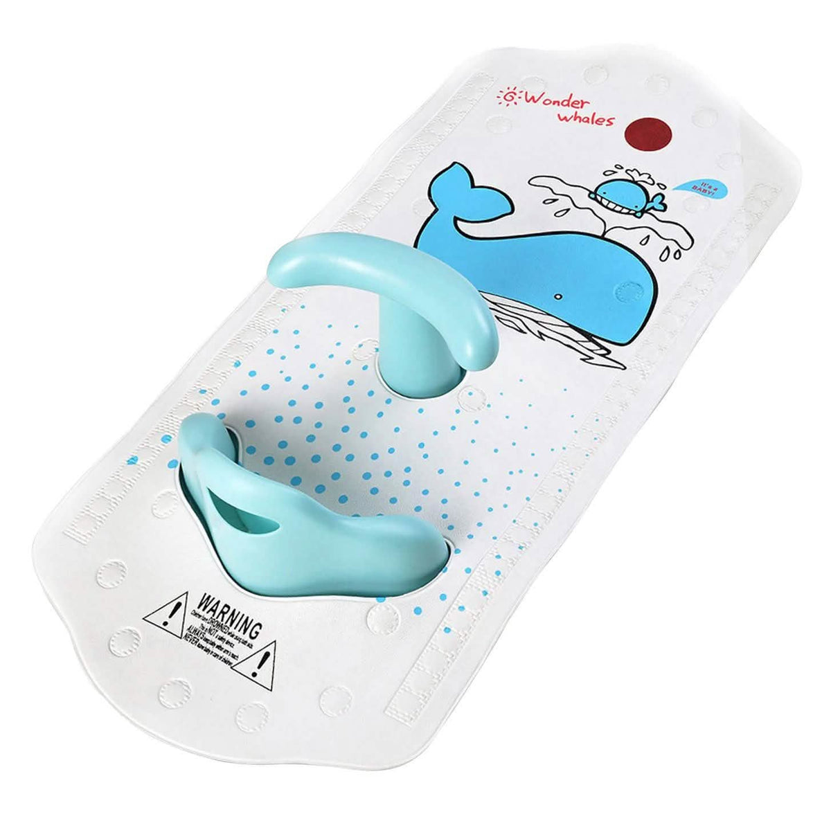 Baby Bath Support Seat & Heat-Sensitive Mat — Blue