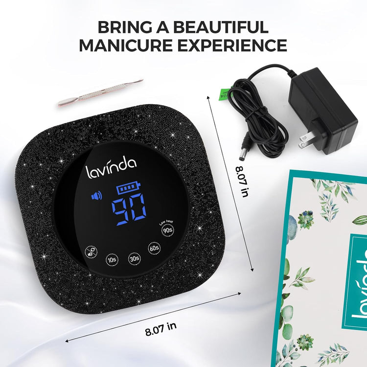 Crown™ Nail Lamp - Black Diamond - 54W Rechargeable UV/LED