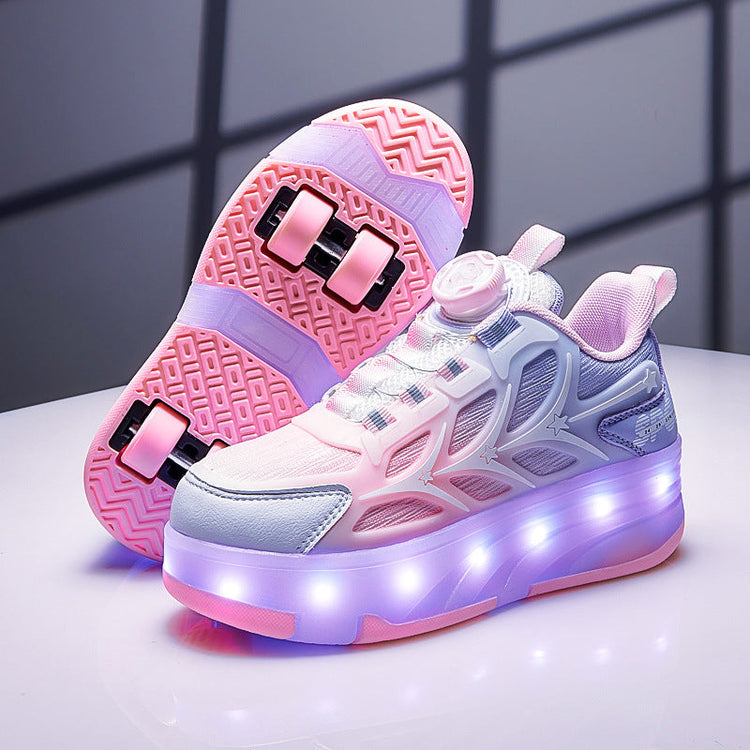 Kids Light-Up Four-Wheel Roller Shoes