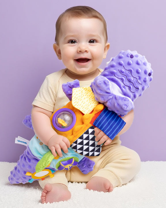 Purple Crocodile Plush Activity Toy