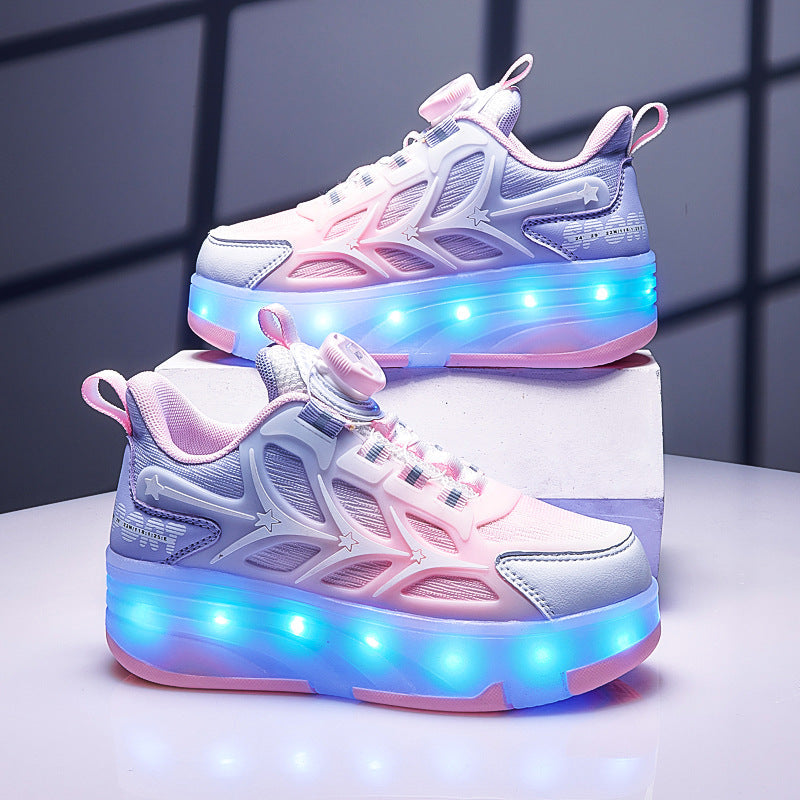 Kids Light-Up Four-Wheel Roller Shoes