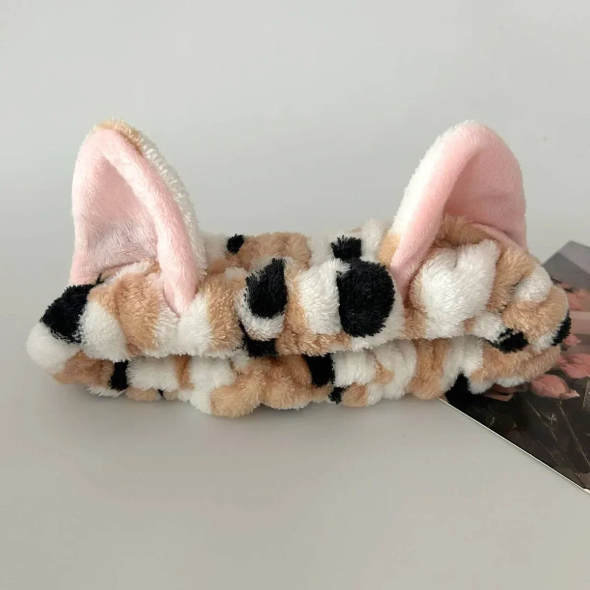 3-Piece Plush Animal-Ear Spa Headband & Wristband Set