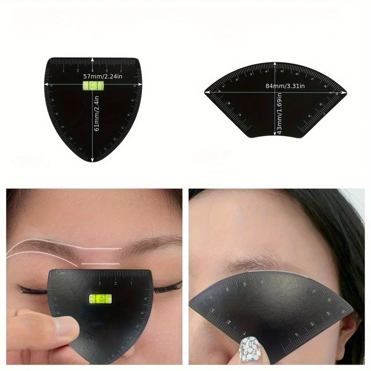 1PC Eyebrow Stencil Kit - Multi-Style Templates with 3-Point Measuring Ruler, Precise Shaping Tool for Microblading & Makeup