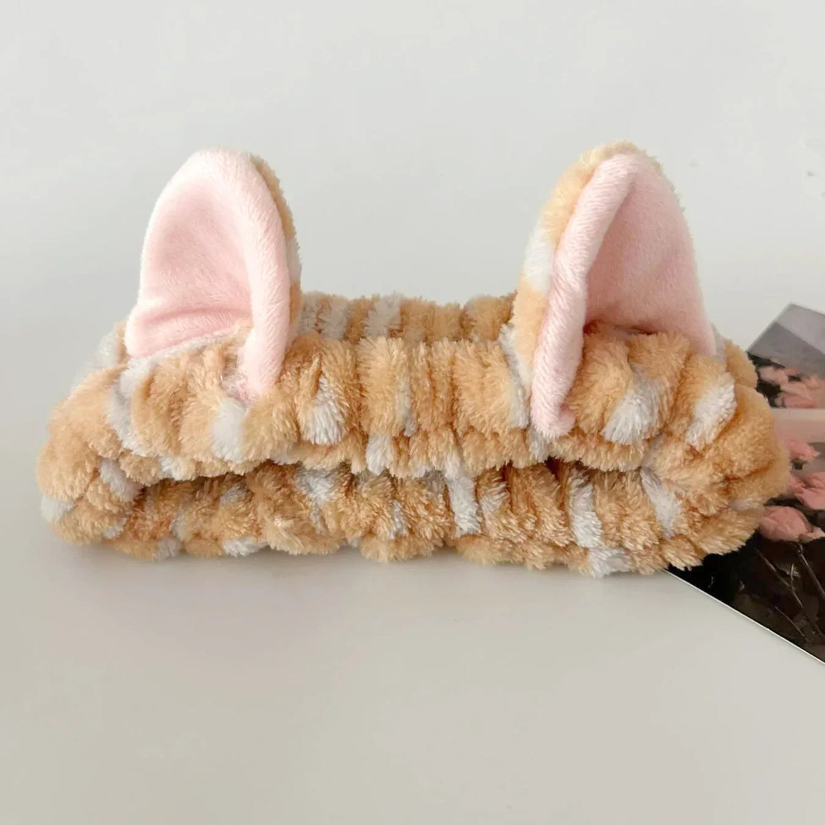 3-Piece Plush Animal-Ear Spa Headband & Wristband Set
