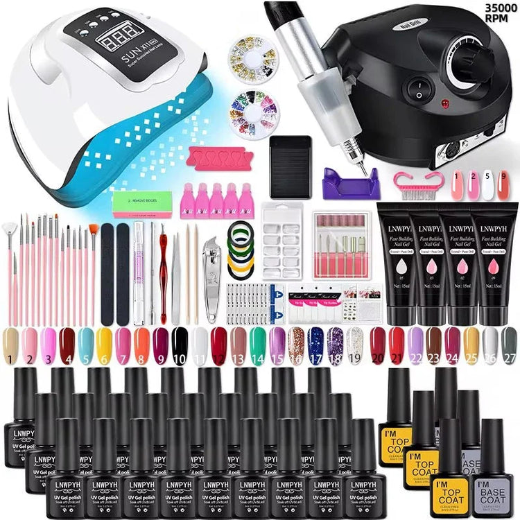 Poly Nail Gel Starter Kit with Lamp