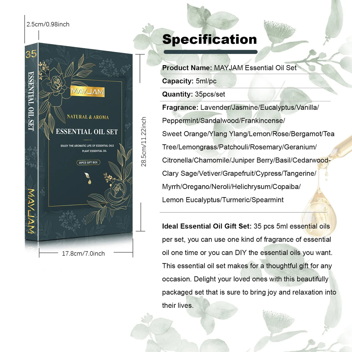 MAYJAM Essential Oil Gift Set — 35 Bottles