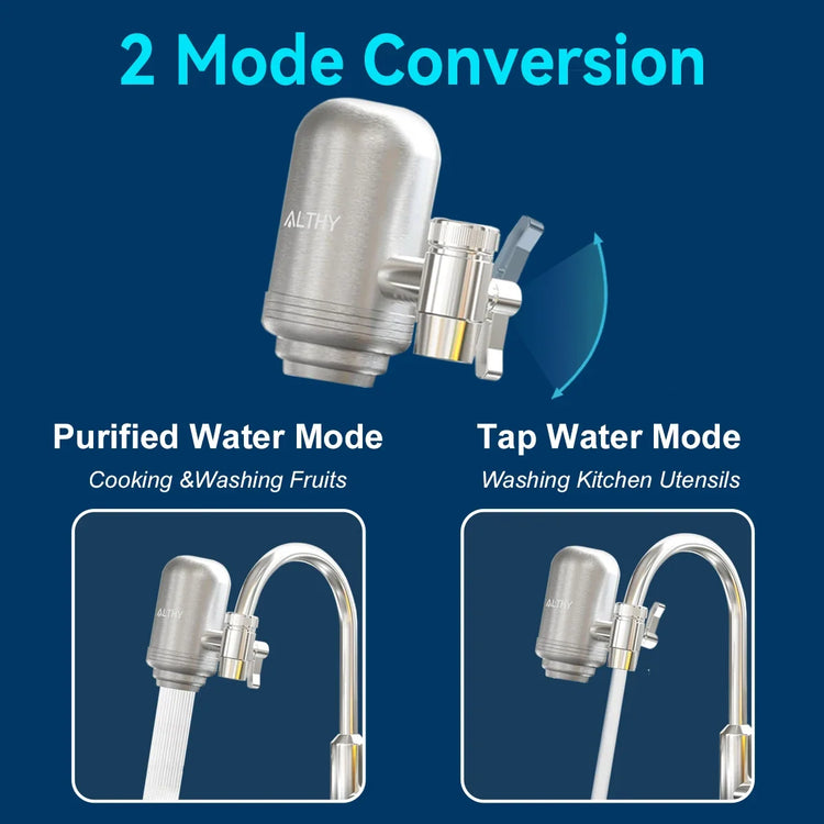 ALTHY Stainless Steel Faucet Tap Water Filter Purifier System, NSF Certified Reduces Lead, Chlorine & Bad Taste Kitchen