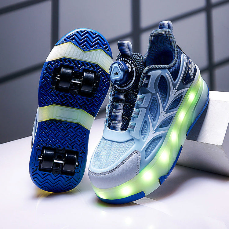 Kids Light-Up Four-Wheel Roller Shoes