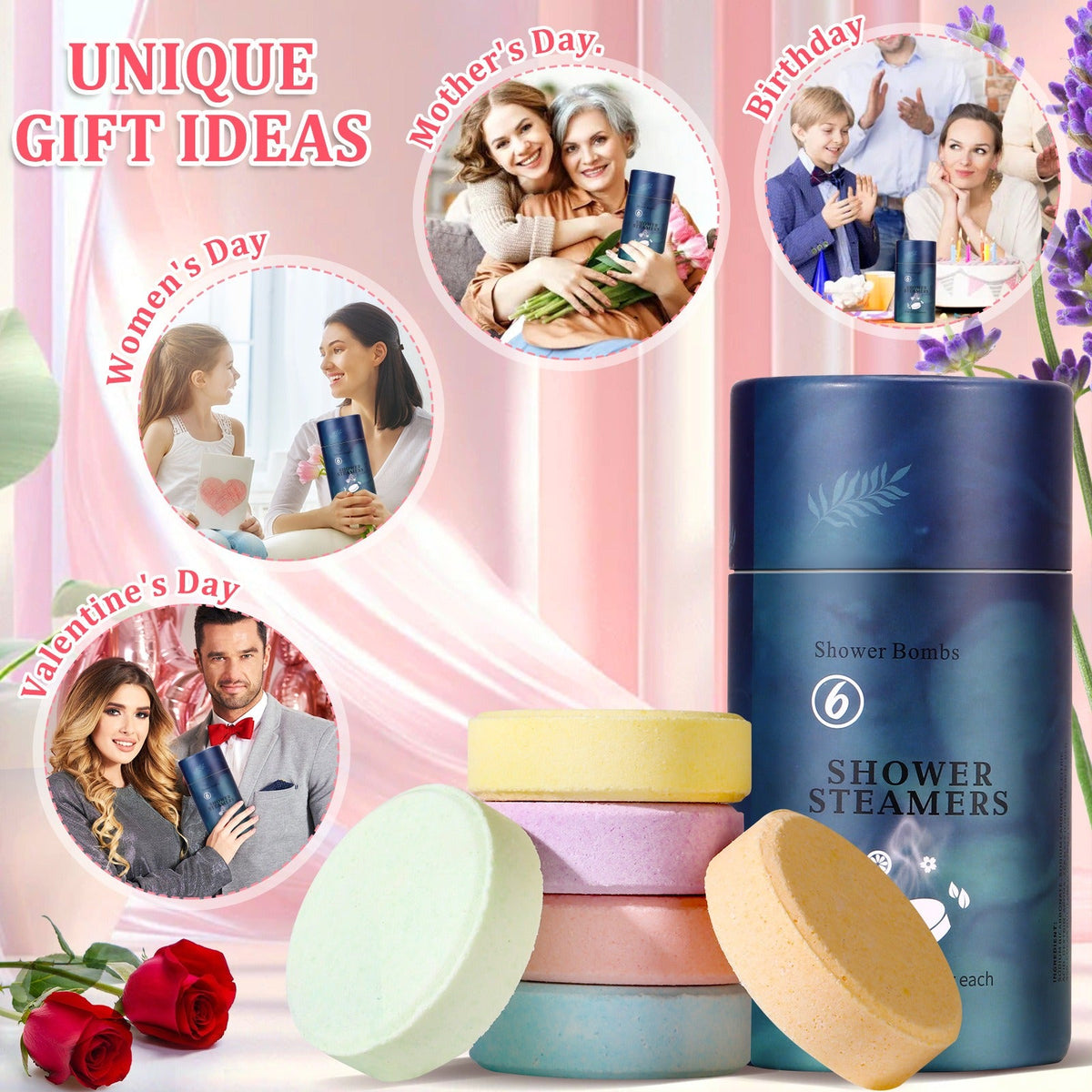 6-Piece Shower Steamer Set — Assorted Scents