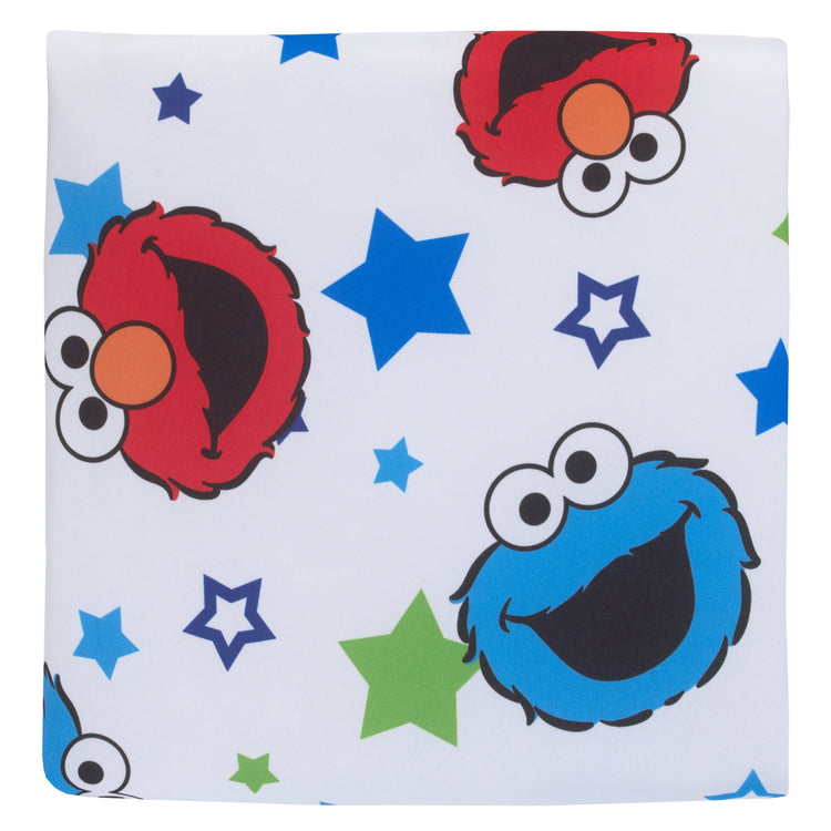 Sesame Street Awesome Buds - Red, Blue, Green, White 4pc Toddler Bed Set with Elmo and Cookie Monster