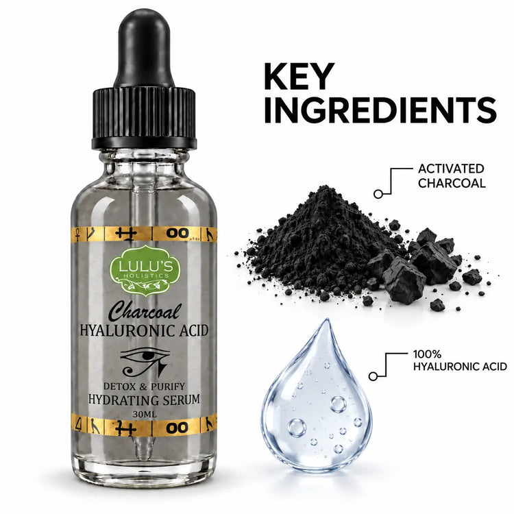 Lulu's Holistics Hyaluronic Acid Facial Serum (30ml) — Charcoal, Lavender & Vitamin C Options