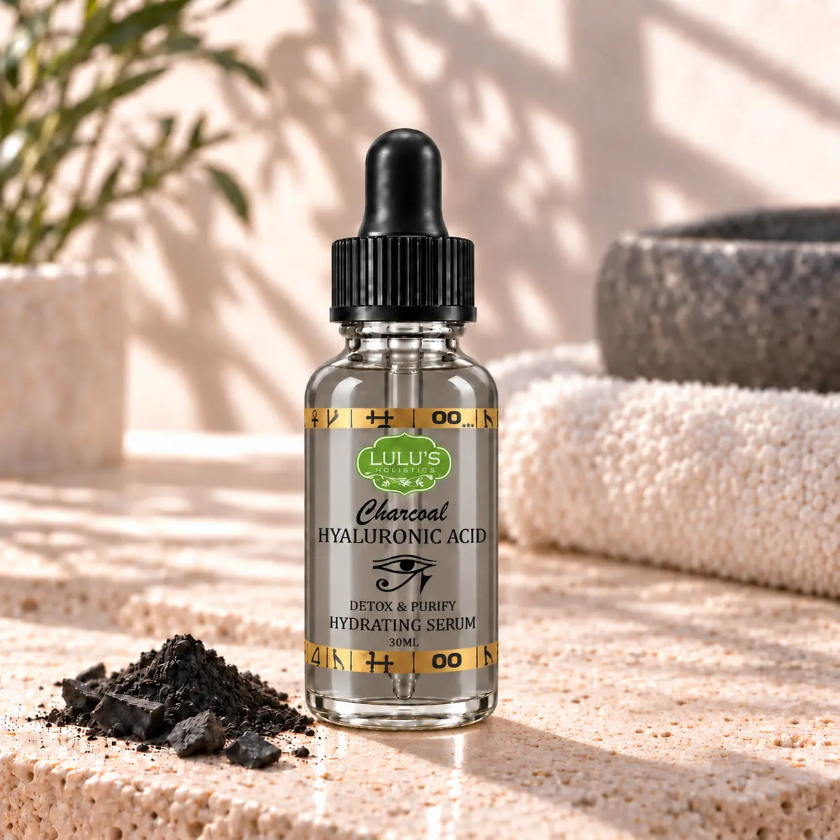 Lulu's Holistics Hyaluronic Acid Facial Serum (30ml) — Charcoal, Lavender & Vitamin C Options