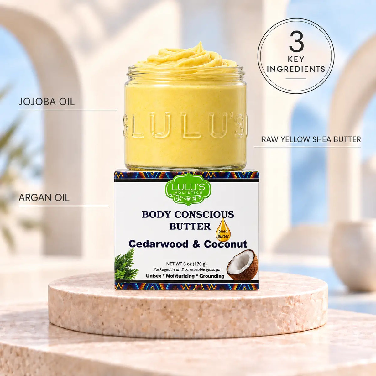 Lulu's Holistics Cedarwood & Coconut Whipped Body Butter