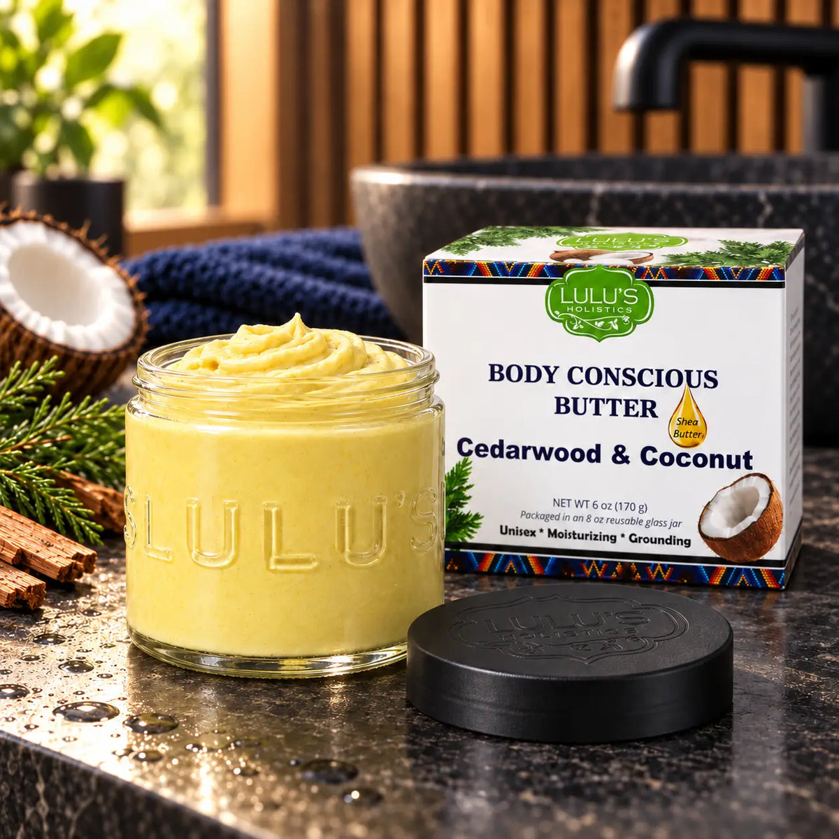 Lulu's Holistics Cedarwood & Coconut Whipped Body Butter