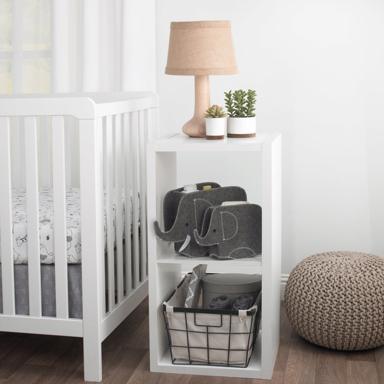 Little Love by NoJo Grey Felt Elephant Shaped Nursery Storage Caddys - 2 Pk