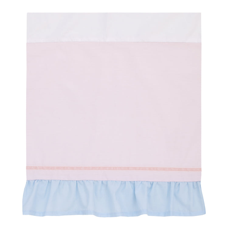 Disney Sweet Princess Light Blue, Pink, and White Cinderella 3 Piece Nursery Crib Bedding Set - Comforter, 100% Cotton Fitted Crib Sheet and Crib Skirt